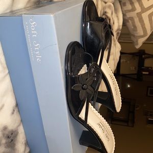 Never worn Soft Style by Hush Puppies sandal style pumps. 1 inch wedge heel